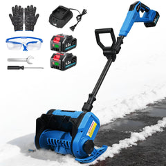 YOFIDRA 12” Cordless Electric Snow Blower – 800W Brushless Motor, Dual 4.0Ah Batteries, 20ft Snow Throw(EU Plug Included)