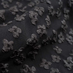 Black Floral Embossed Jacquard Fabric For Dress Making