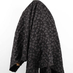 Black Floral Embossed Jacquard Fabric For Dress Making