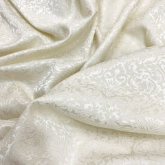 Small Damask Pattern Brocade - Beige Jacquard Textured Fabric