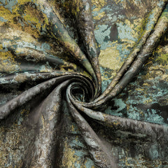 Abstract Metallic Textured Brocade - Green Gold