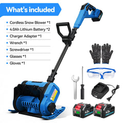 YOFIDRA 12” Cordless Electric Snow Blower – 800W Brushless Motor, Dual 4.0Ah Batteries, 20ft Snow Throw（EU Plug Included）