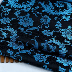 Luxurious Floral Jacquard Satin Brocade – By The Yard