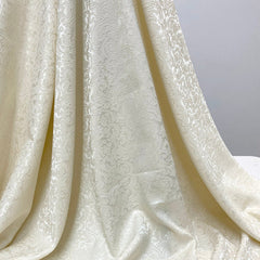 Small Damask Pattern Brocade - Beige Jacquard Textured Fabric