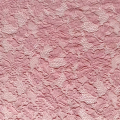 Pink Sheer Embroidery Lace - Stretch Lace with Intricate Flower
