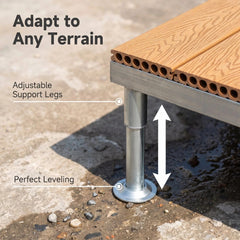 WPC Outdoor Decking Kit™ – DIY Patio Flooring System with Adjustable Aluminum Supports